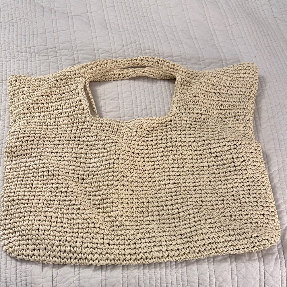 Abercrombie & Fitch Woven Tan Tote Bag